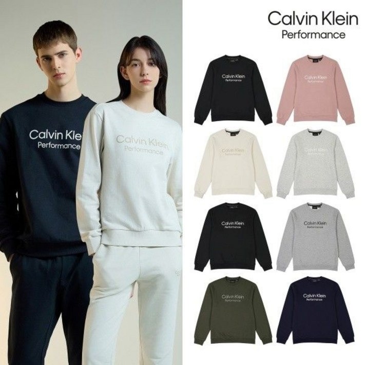 국내매장품 캘빈클라인스포츠 캘빈클라인 퍼포먼스 베이직 로고 맨투맨 남녀 8컬러 택1