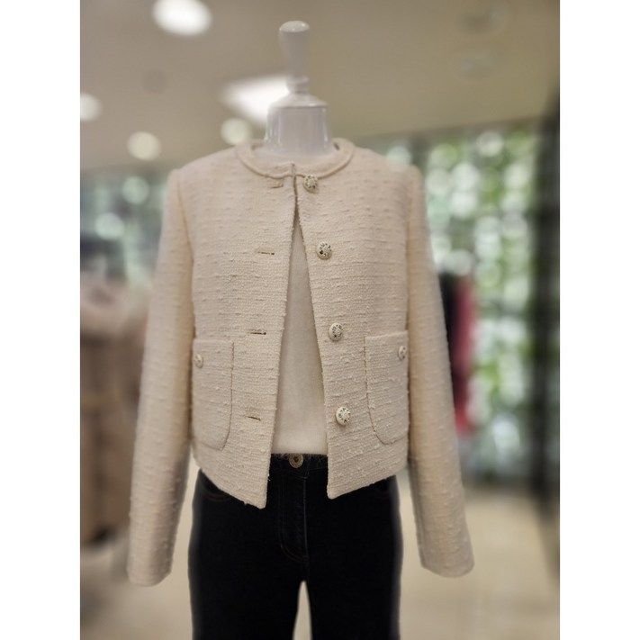 듀엘 DEWE 노카라 러블리 트위드 자켓 L244PSF039 NC일산 듀엘 DEWE 노카라 러블리 트위드 자켓 L244PSF039 NC일산