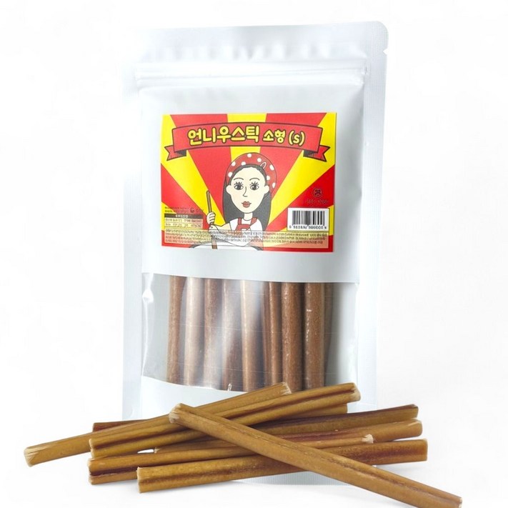 직접제조 100한우 언니우스틱 소형견 S 8개입 15Cm 오래먹는간식 소우신 스트레스해소 이갈이 천연개껌, 110g, 1개, 한우소고기맛