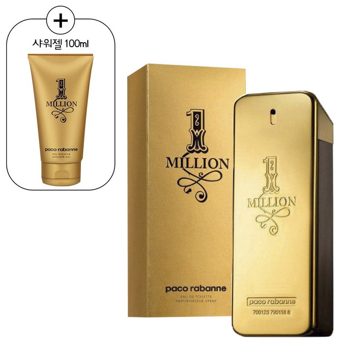 파코라반 남성용 원밀리언 향수 EDT 100ml 샤워젤 100ml 세트