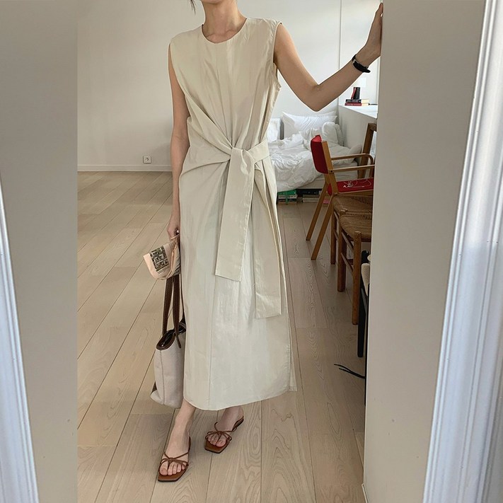 뉴데이휴양지룩여름 여성 데일리 모던 바스락 롱 원피스