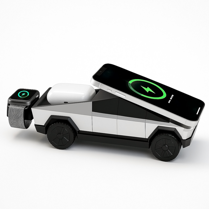 햅시 맥세이프 사이버독 3in1 Qi2 무선충전기 갤럭시 애플워치 올인원, 1개, 실버