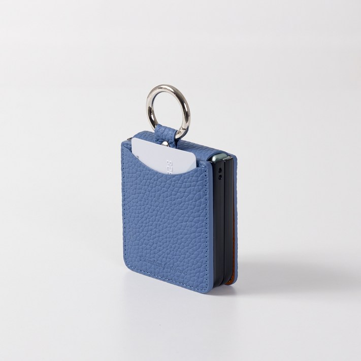 진렌체 플레토 파스텔 천연 소가죽 토고 갤럭시 Z플립 카드 케이스