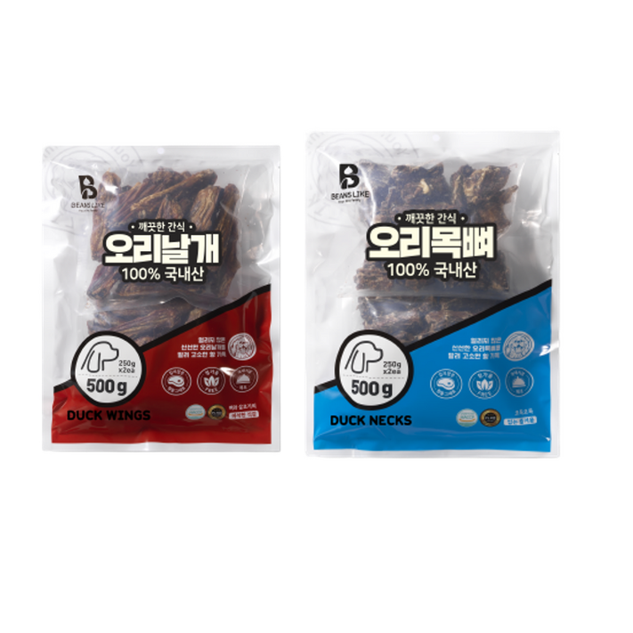 빈즈라이크 오리날개 오리목뼈 묶음 500g500g 빈즈라이크 오리날개 오리목뼈 묶음 500g500g