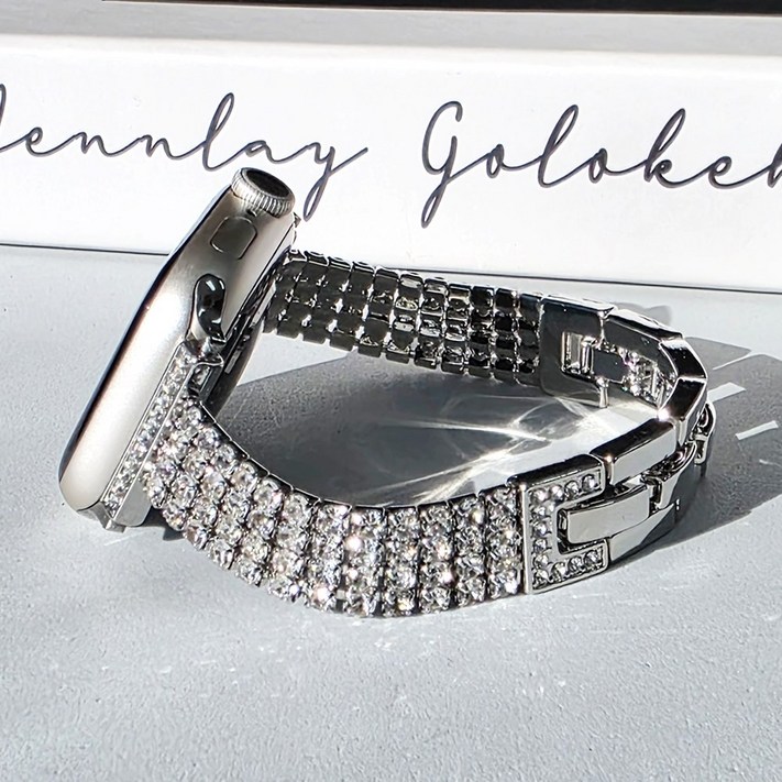 더조은셀러 샤르망 큐빅 테니스 여성용 메탈 스트랩 애플워치 호환