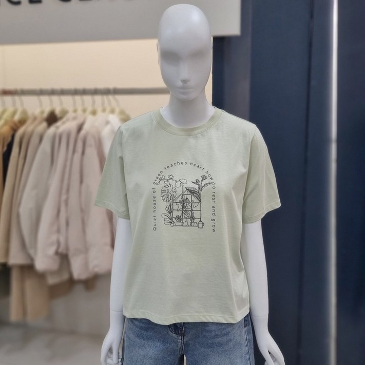 나이스클랍 프린팅 라운드넥 티셔츠 A262PWT409DGDG