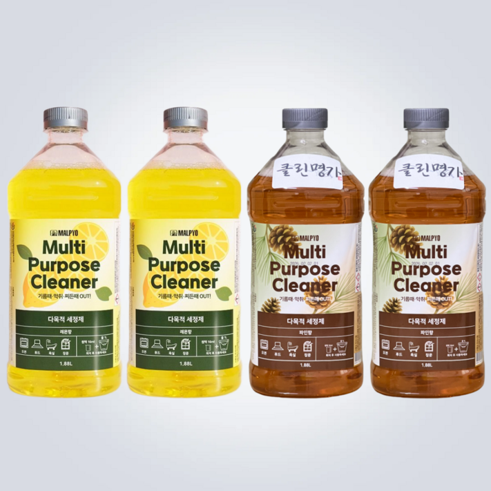 말표 다목적 세정제 레몬향2개파인향2개 1.88L 애견 동물 화장실 악취 냄새제거 탈취 파인솔, 1개