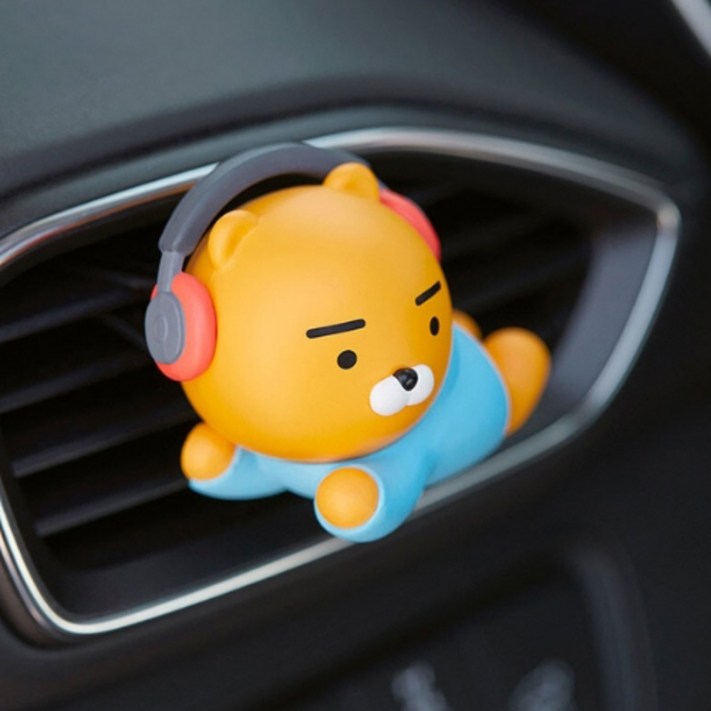카카오프렌즈 DJ 라이언 차량용방향제 캐릭터 송풍구형 피규어 디퓨져 새차선물 귀여운차량용품