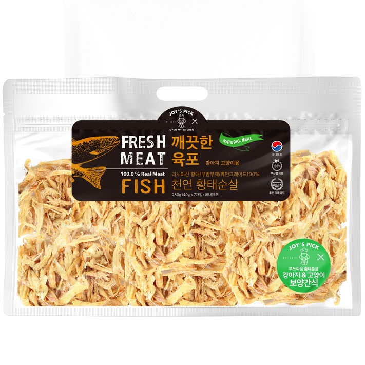 오래오래프로젝트 강아지 수제 황태 육포 보양 간식 280g, 황태순살, 280g, 2개