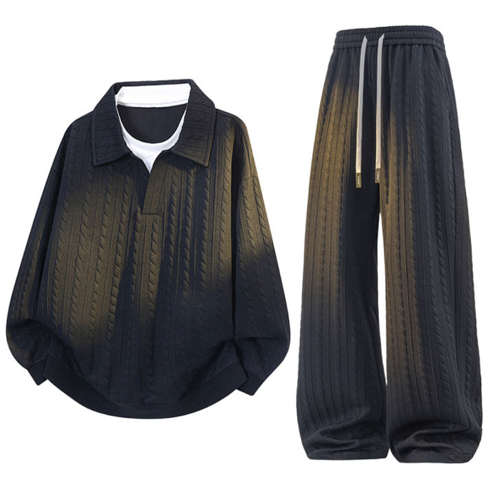 미녹지구SALE NEW트레이닝복세트  남자트레이닝세트 가을겨울러닝복 맨투맨바지 투피스세트 패션 세미와이드 컴포트 원단 빅사이즈트레이닝세트