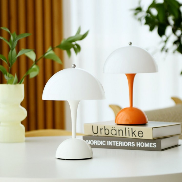 몬스터라이트 벨루어 충전식 인테리어 조명 무선 단스탠드 테이블 램프 침실 무드등, 화이트