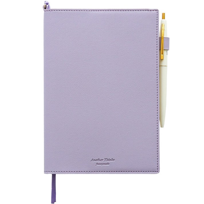 퍼니메이드 오브제 가죽 만년 다이어리  볼펜 세트, 밀크바이올렛, 1세트