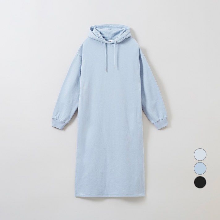 스파오 여성용 프렌치테리 후드 롱 기모 원피스 SPOME4TG10