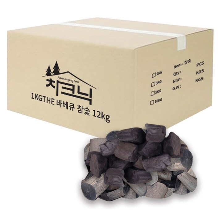 차크닉 1KGTHE 캠핑용 바비큐 참숯, 12kg, 1개 차크닉 1KGTHE 캠핑용 바비큐 참숯, 12kg, 1개
