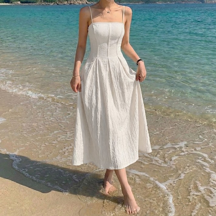 비비에모 엘로라 라인 슬림 A라인 롱 원피스 12470