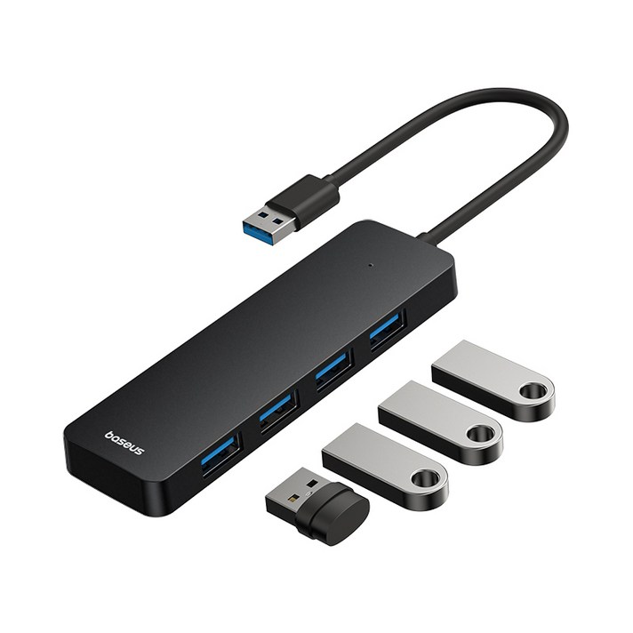 베이스어스 울트라조이 시리즈 4in1 USB 허브 라이트 15cm, 클러스터 블랙, 1개 베이스어스 울트라조이 시리즈 4in1 USB 허브 라이트 15cm, 클러스터 블랙, 1개