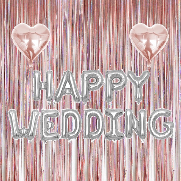 마켓감성 해피웨딩 하트 커튼 세트