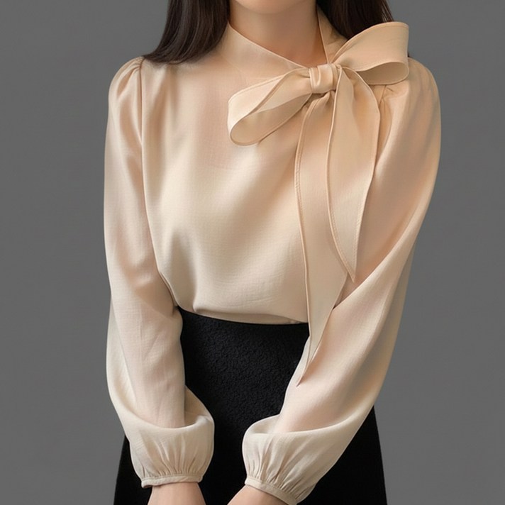 페이릿 여성용 러블리 샤랄라 리본타이 블라우스