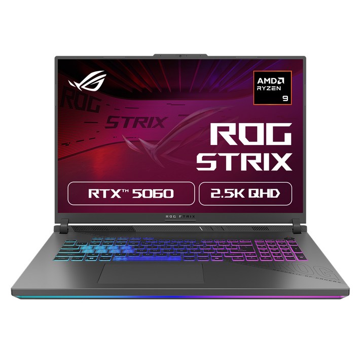 에이수스 2025 ROG 스트릭스 G18 라이젠9 라이젠 9000 시리즈 지포스 RTX 5060, Eclipse Gray, G814FMS9020, 1TB, 16GB, Free DOS