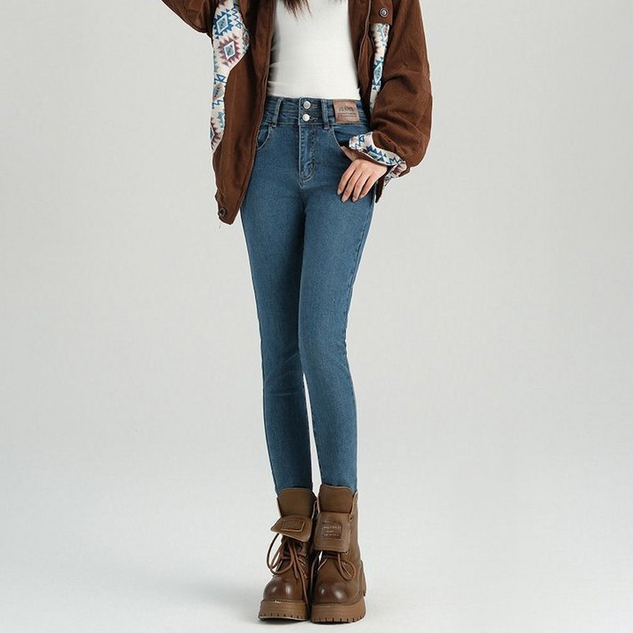 반야스토리 여성용 슬림핏 하이웨이트 기모 스키니 PP94