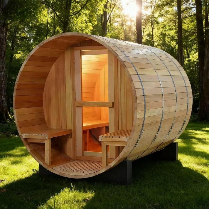 이동식찜질방 한옥 별채 조립식 부스 목조 사우나 완제품 원목, E. 8인용 자락 사우나 1.8x2.4