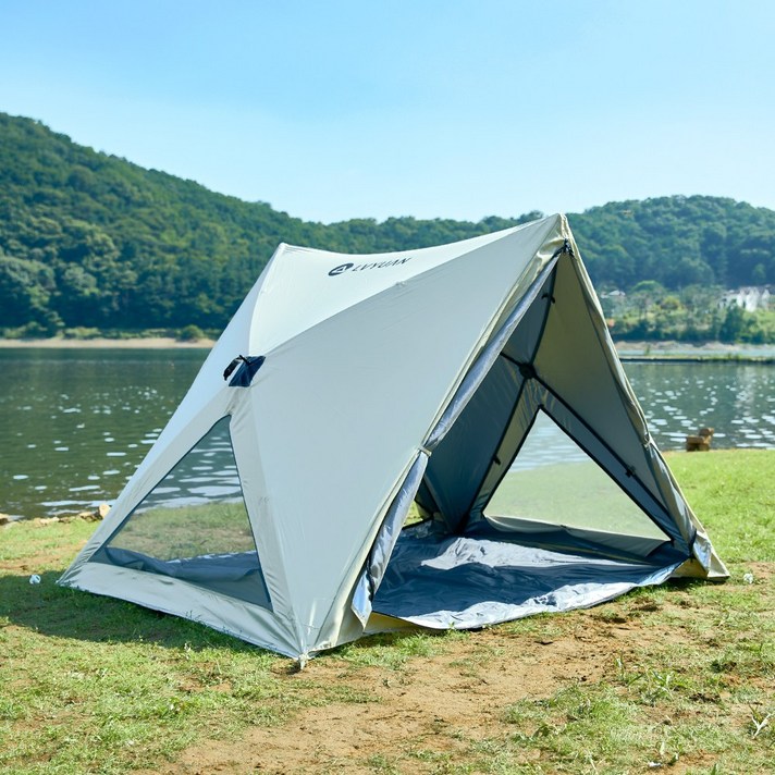 루앤 한강 그늘막 원터치 텐트 캠핑 비치쉘터 해변 피크닉 코닉 23인용