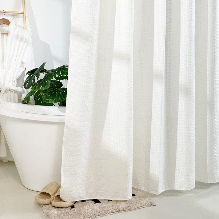 패블린 방수 발수처리 패브릭 고급 샤워커튼 커튼봉 호텔식