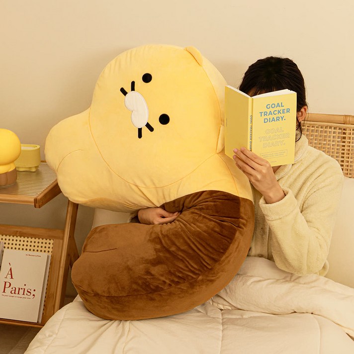 춘식이 형태 커브 바디필로우 수면용바디필로우 춘식이인형 커브드바디필로우 등받이쿠션 침대등받이쿠션 캐릭터쿠션 수면쿠션 곡선형바디필로우 허리쿠션