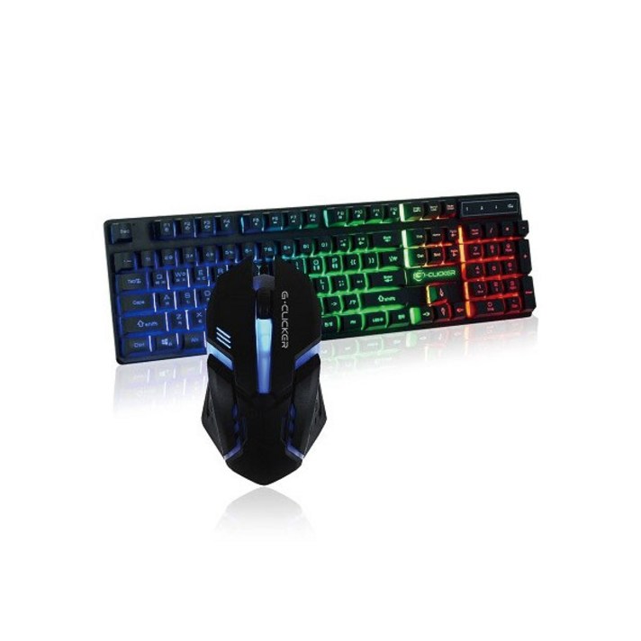 지클릭커 GMK180 유선 키보드 마우스 세트 USB, 블랙, GMK180, 일반형