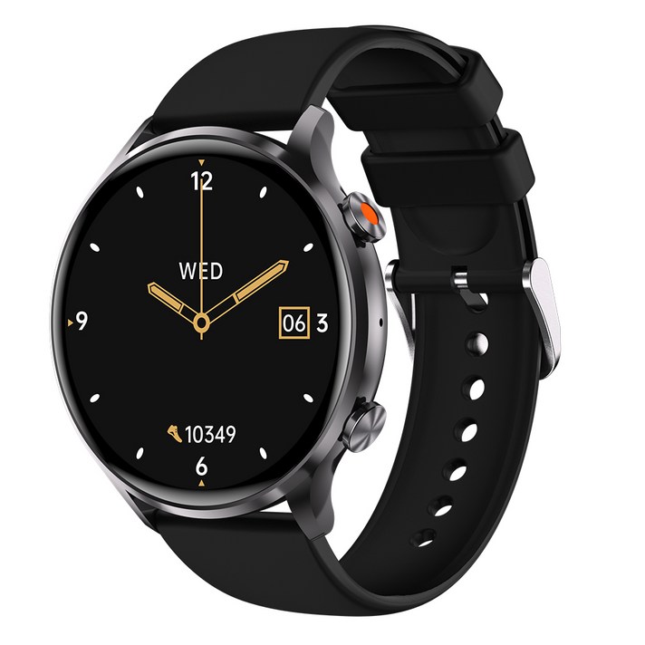블루투스 스마트워치 Y5 1.43인치 전화통화, 블랙, 39mm, GPS 블루투스
