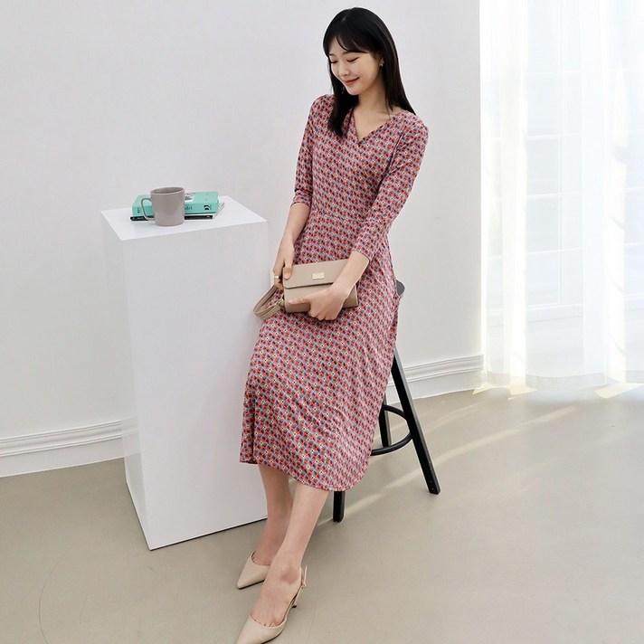 프롬코 여성 화사한 미니쉘 스판 원피스 자체제작 FRC9