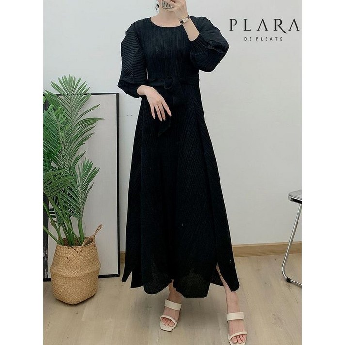 플라라 88까지 볼륨7부맥시플리츠원피스벨트SET