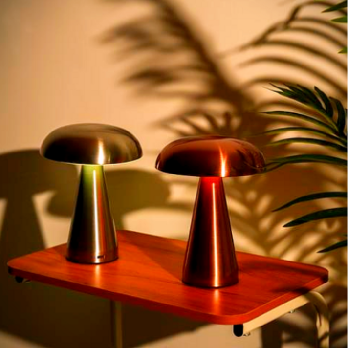 로엘 메탈 오브제 무드등 충전식 인테리어 감성램프, 실버