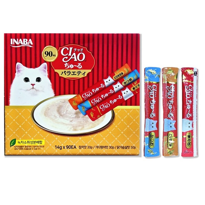 챠오츄르 대용량 90P 코스트코 고양이 츄르 간식 버라이어티 반려묘 차오추르 90P