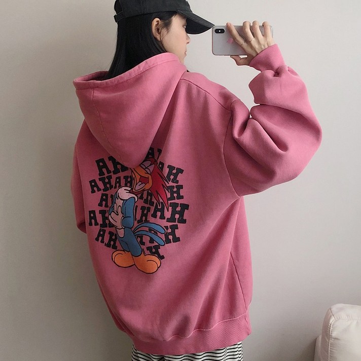 러브앤시티 기모 남녀공용 피그먼트 하하우디 후드티셔츠 빅사이즈 오버핏 워싱 프리미엄 원단