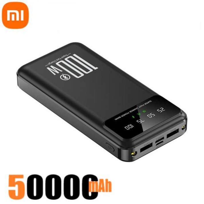 자이링 50000mAh 휴대용 보조배터리 100W 고속 충전기 대용량 외장 배터리 팩 모바일 전원 아이폰 안드로이드