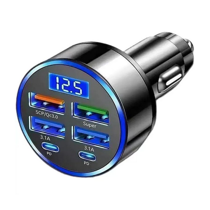 특가 차량용 고속 충전기 시거잭 멀티소켓 지능 4개 Usb2개 typec 급속 충전구