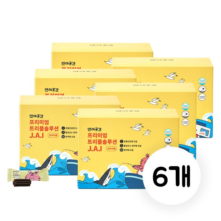 반려곳간 강아지 관절영양제 트리플솔루션, 6개, 뼈관절강화, 30정