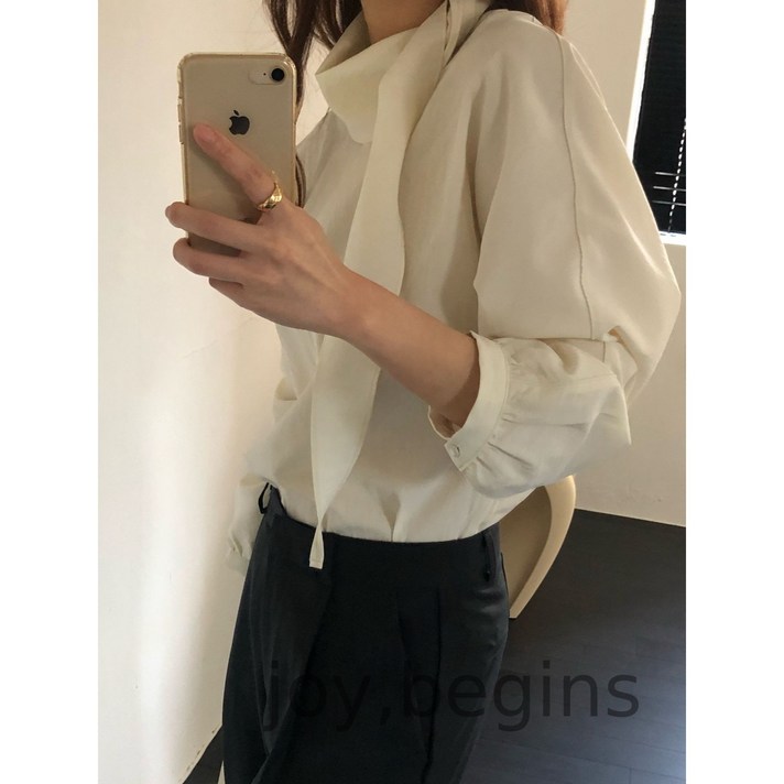 joy, begins  센드 바넷 타이 스카프 블라우스2 color