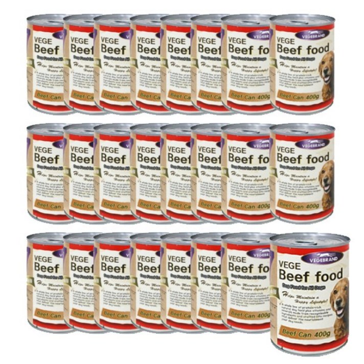 베게브랜드 반려견 원형 소고기캔 400g