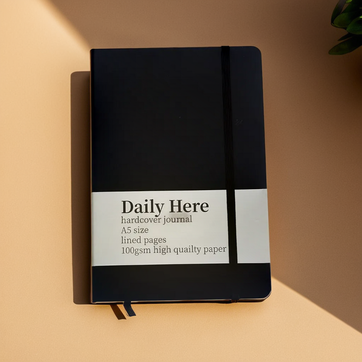 DailyHere A5 하드커버 스트랩 만년 다이어리, 블랙 DailyHere A5 하드커버 스트랩 만년 다이어리, 블랙