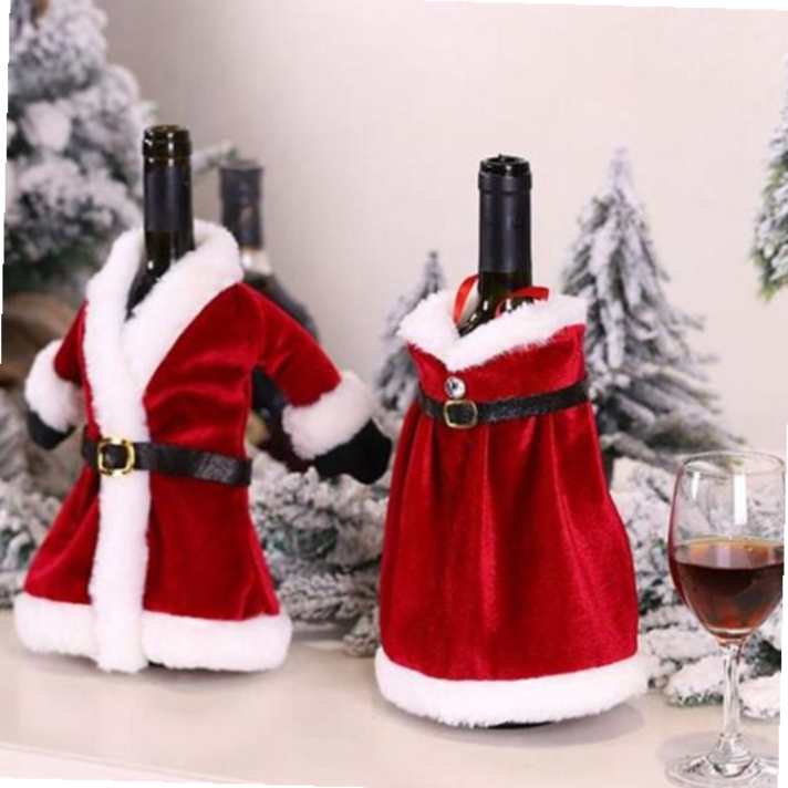크리스마스 산타복 와인병 커버 데코용품 파티