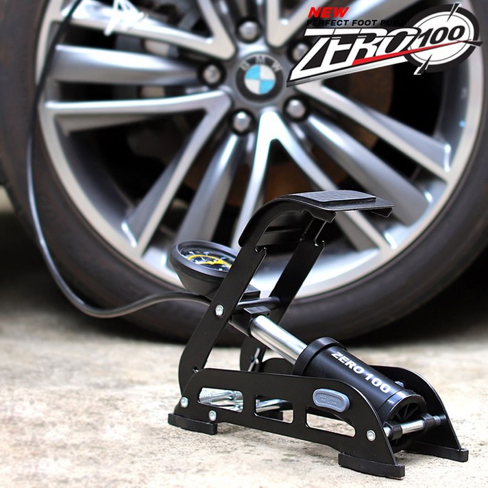 카모아 ZERO100 타이어 공기주입 에어펌프 발펌프 노즐4종포함