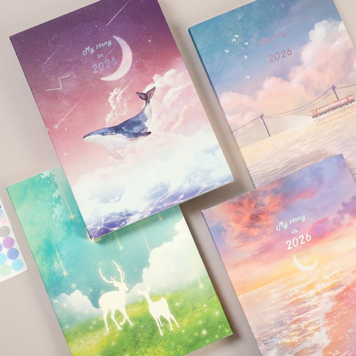 2026 수채화 날짜형 다이어리 1P 예쁜 데일리 일기장 ala35673Ez
