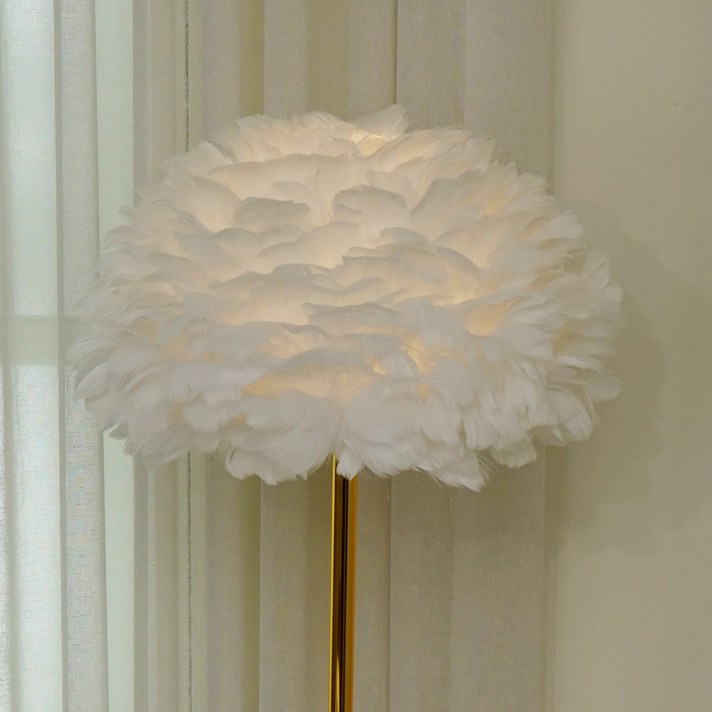 에오스 깃털 장스탠드 플로어 램프 카페 스탠드 조명 무드등 침실 조명