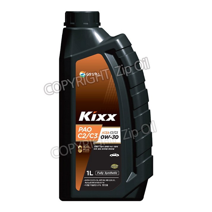 GS칼텍스 킥스 PAO C2C3 0W30 1리터 합성엔진오일, 킥스파오 C2.C3 0W30 신형제품, 1개
