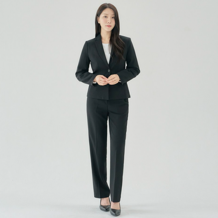 더웨이나인 여성 바지 정장 세트 여자 면접 기본 블랙 가성비