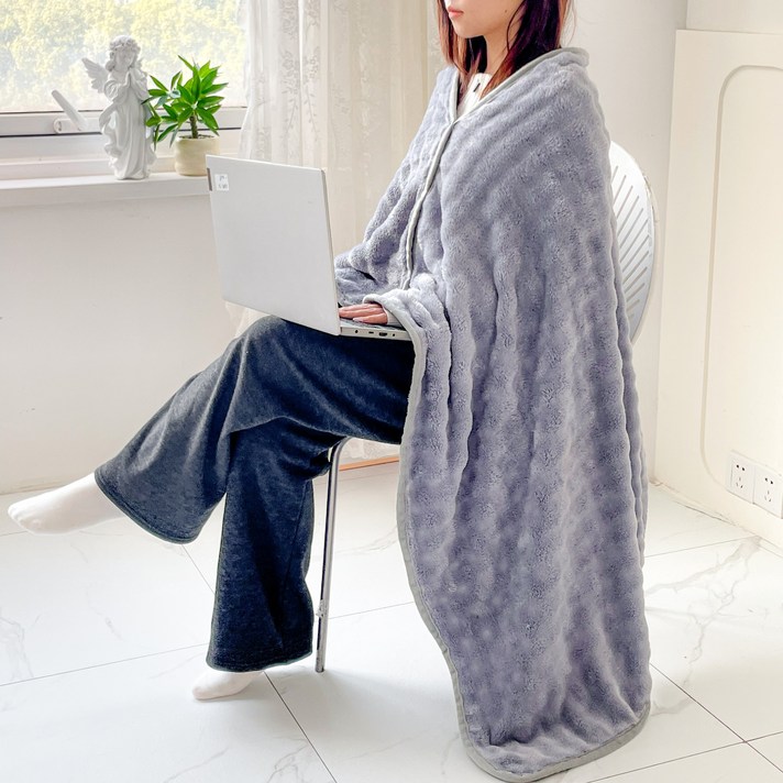 YYT 담요 따뜻한 똑딱이 융단 무릎담요 입는 담요