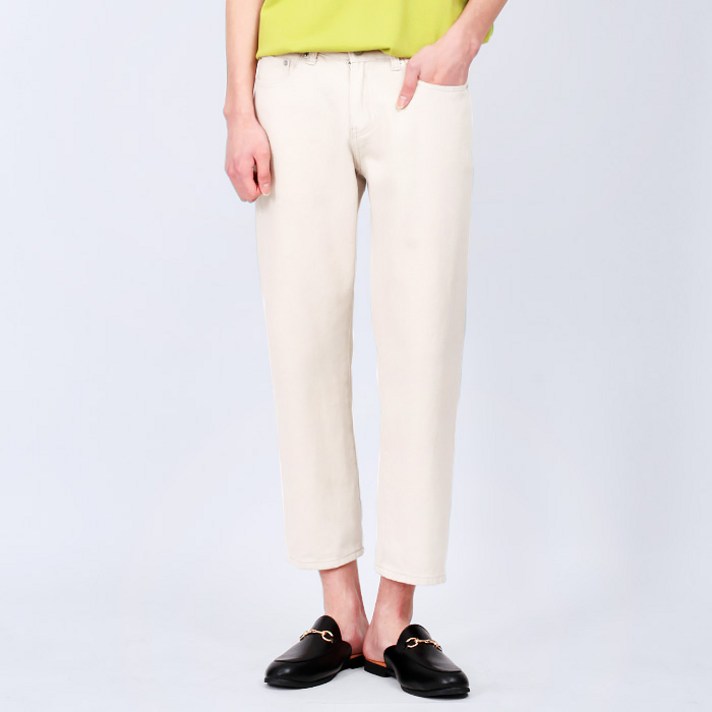 네츄럴 스트레이트 크롭 크림진 XT001