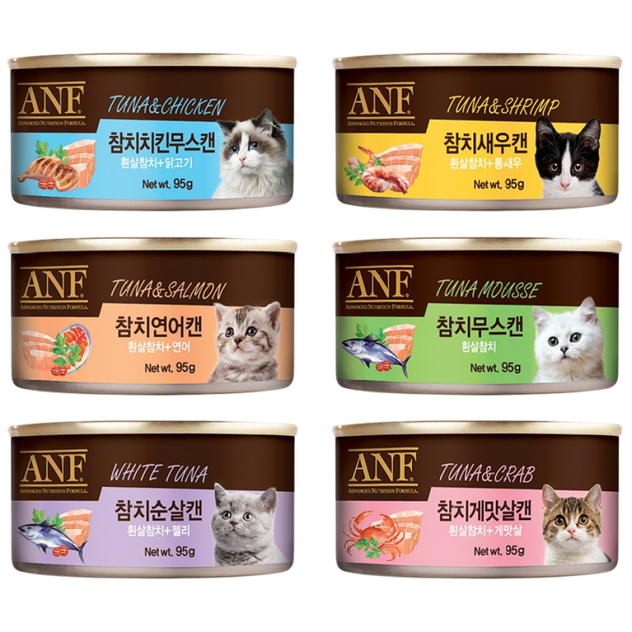 ANF 고양이 캔 간식 모음 참치 치킨 순살 새우 게맛살 무스 CAN 버라이어티 믹스